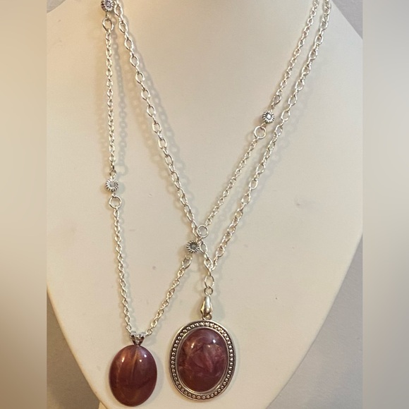 NEW Cranberry red pendant in silver setting (2) - Picture 4 of 6